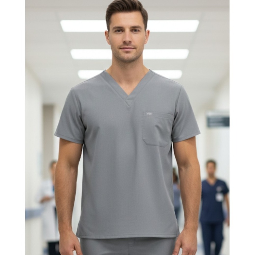 Figs Technical Collection‎ Scrub Shirt Mens 2XL V Neck Pocket Medical Uniform